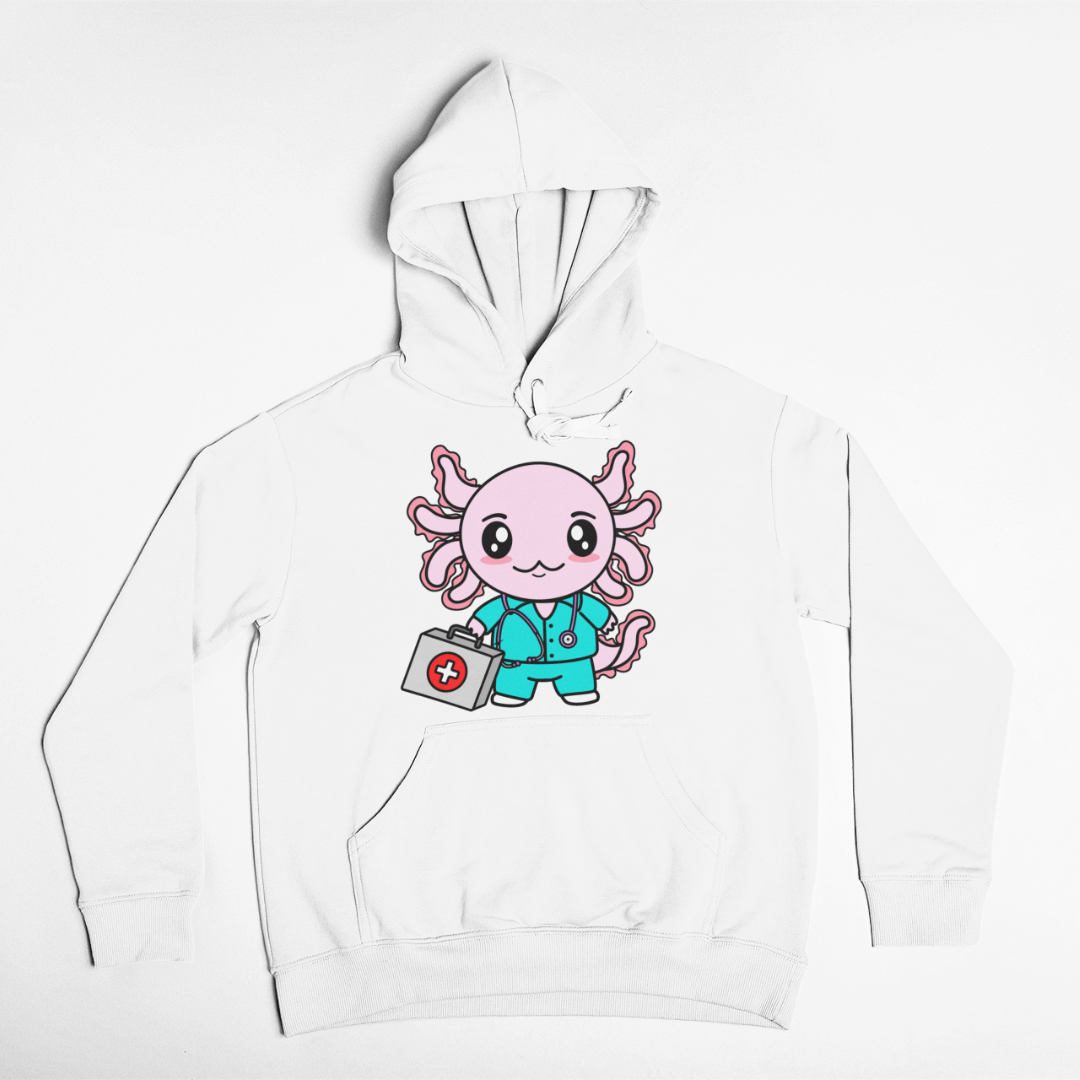 Hoodie Axolotzin Enfermero Ajolote Unisex