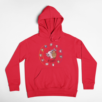 Hoodie Horóscopos Acuario Axolotzin Ajolote Unisex
