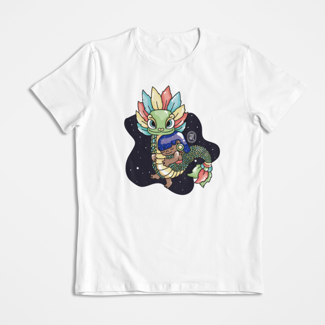 Playera Ajolotito Niña Y Quetzalcoatl Mirari Chan