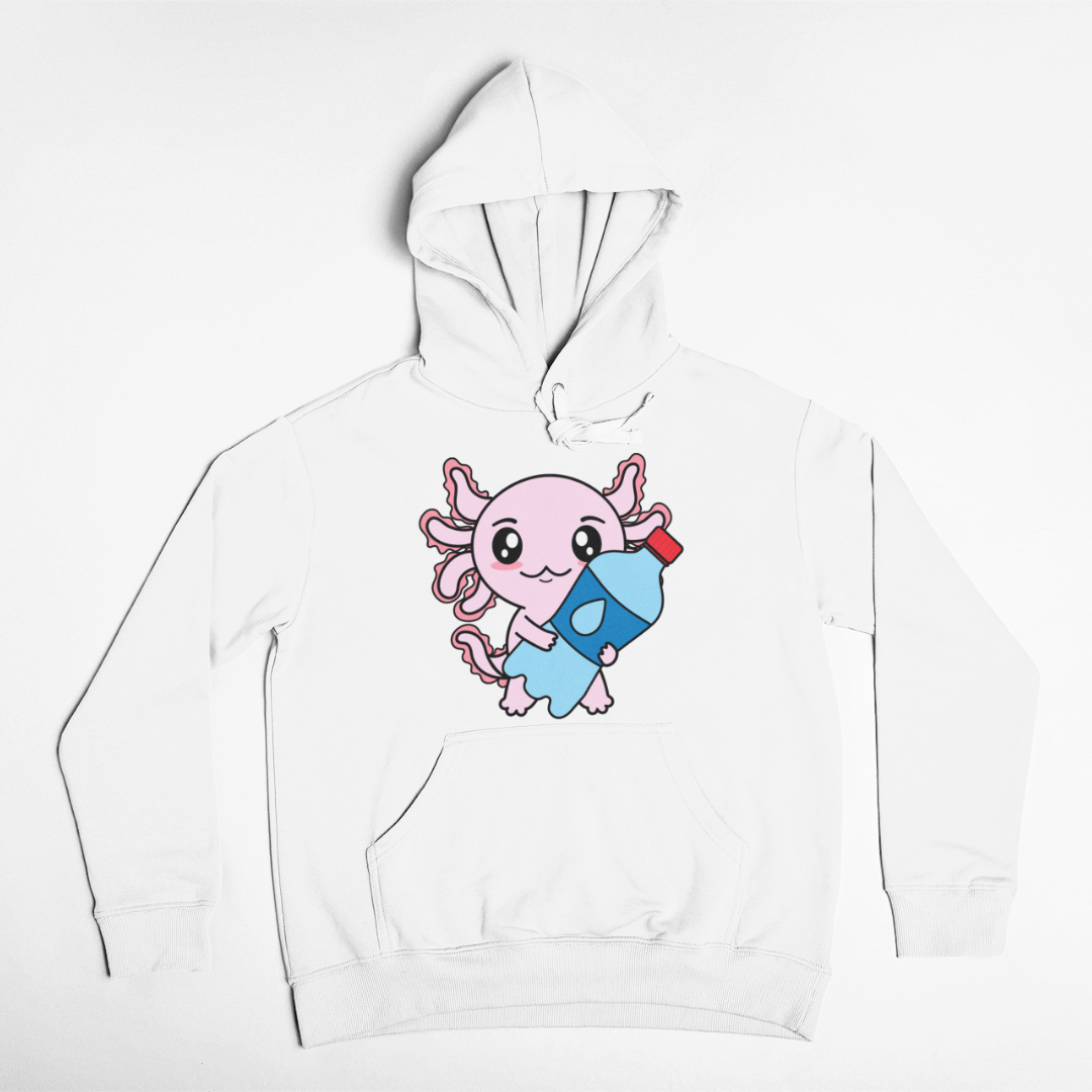 Hoodie Axolotzin Botella Agua Ajolote Unisex