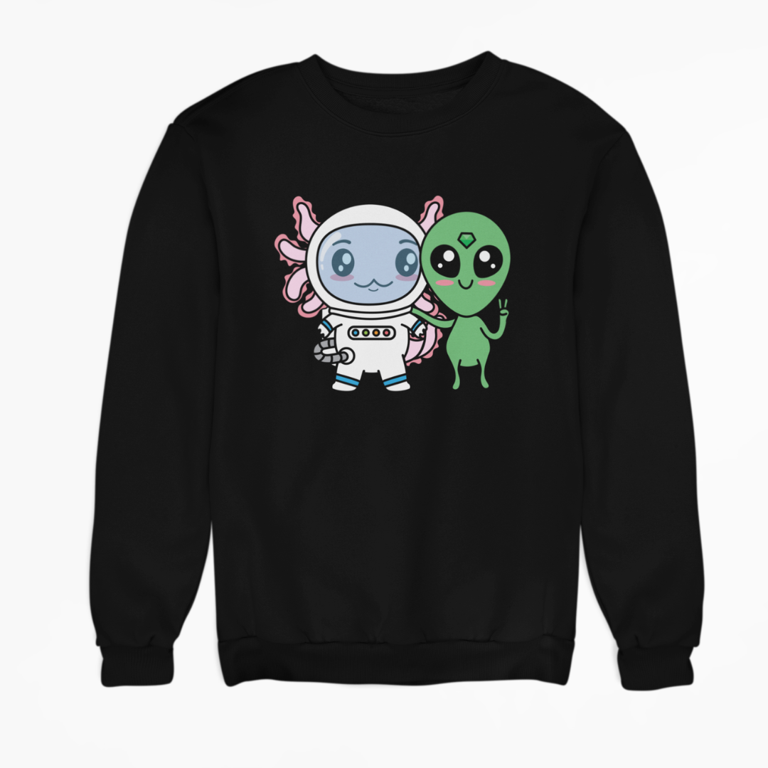 Sudadera Axolotzin Y Marcianito Ajolote Unisex