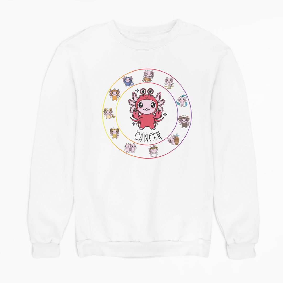 Sudadera Horóscopos Cancer Axolotzin Ajolote Unisex