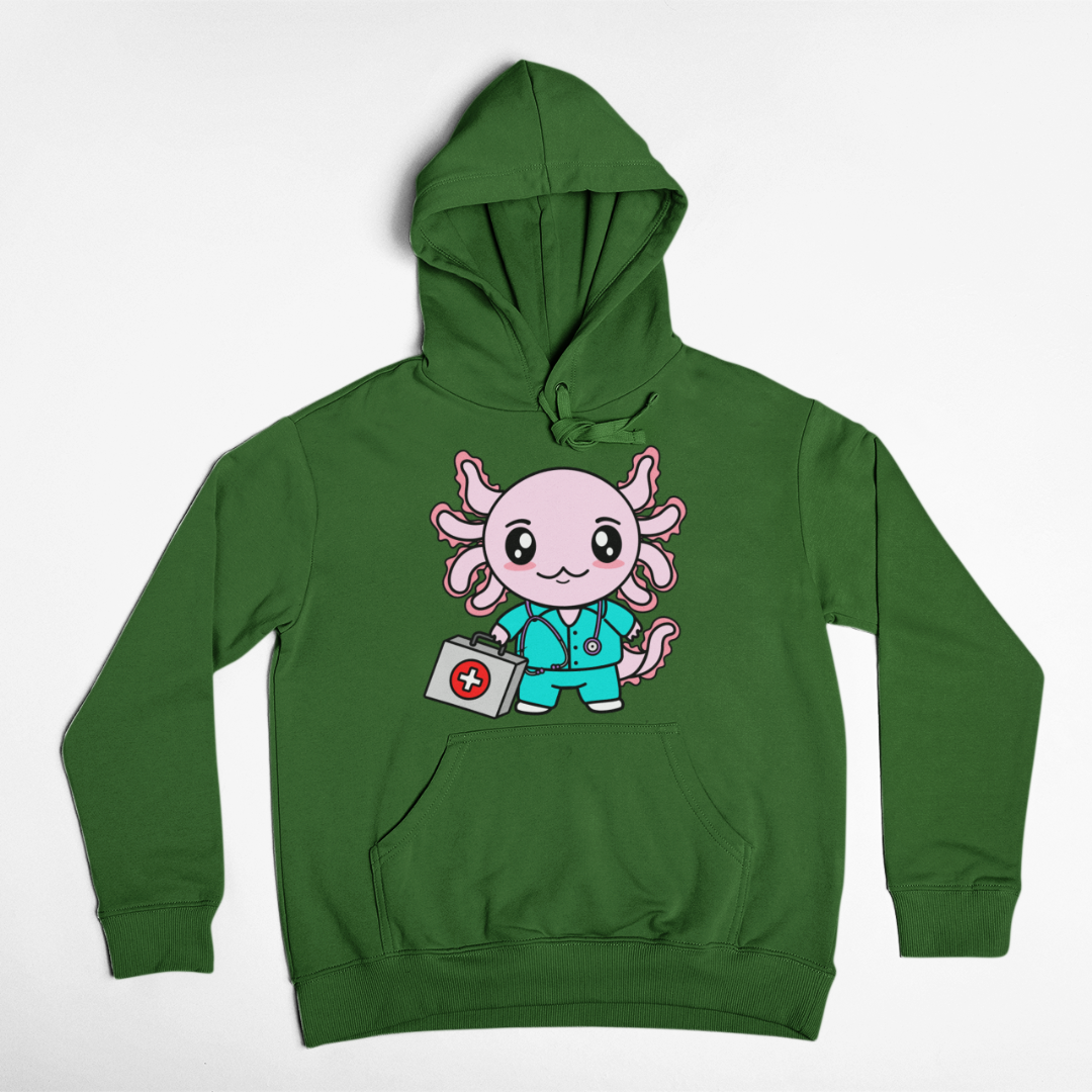 Hoodie Axolotzin Enfermero Ajolote Unisex