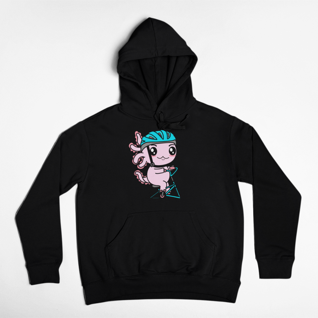 Hoodie Axolotzin Ciclista Ajolote Unisex
