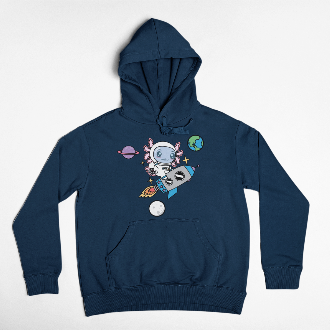 Hoodie Axolotzin Cohete Ajolote Unisex
