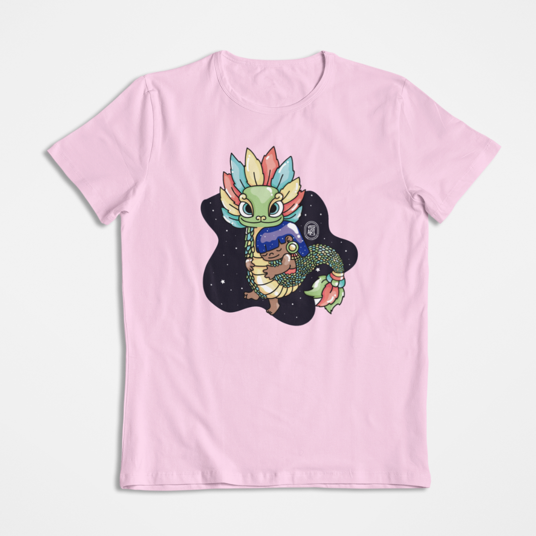 Playera Ajolotito Niña Y Quetzalcoatl Mirari Chan