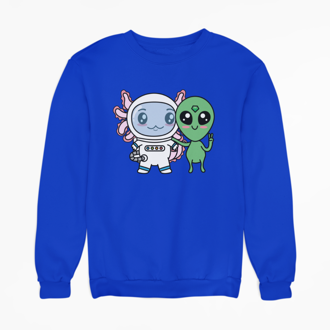 Sudadera Axolotzin Y Marcianito Ajolote Unisex