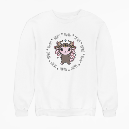 Sudadera Axolotzin Horóscopos Aro Tauro Ajolote Unisex