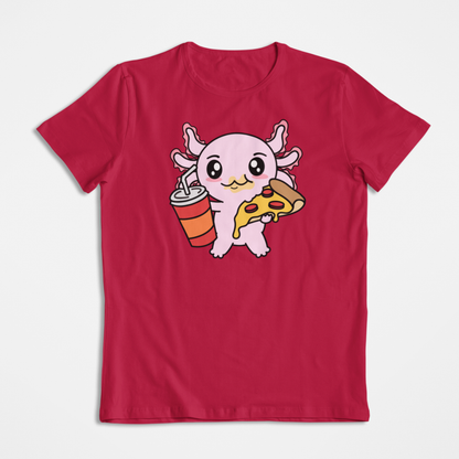 Playera Axolotzin Comiendo Pizza Ajolote