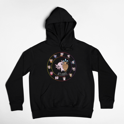 Hoodie Horóscopos Acuario Axolotzin Ajolote Unisex