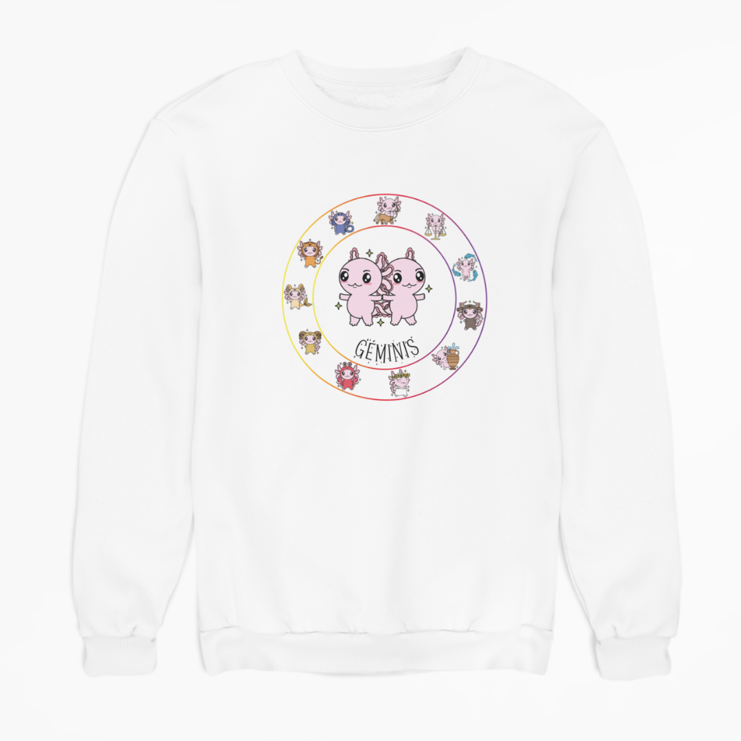 Sudadera Horóscopos Geminis Axolotzin Ajolote Unisex