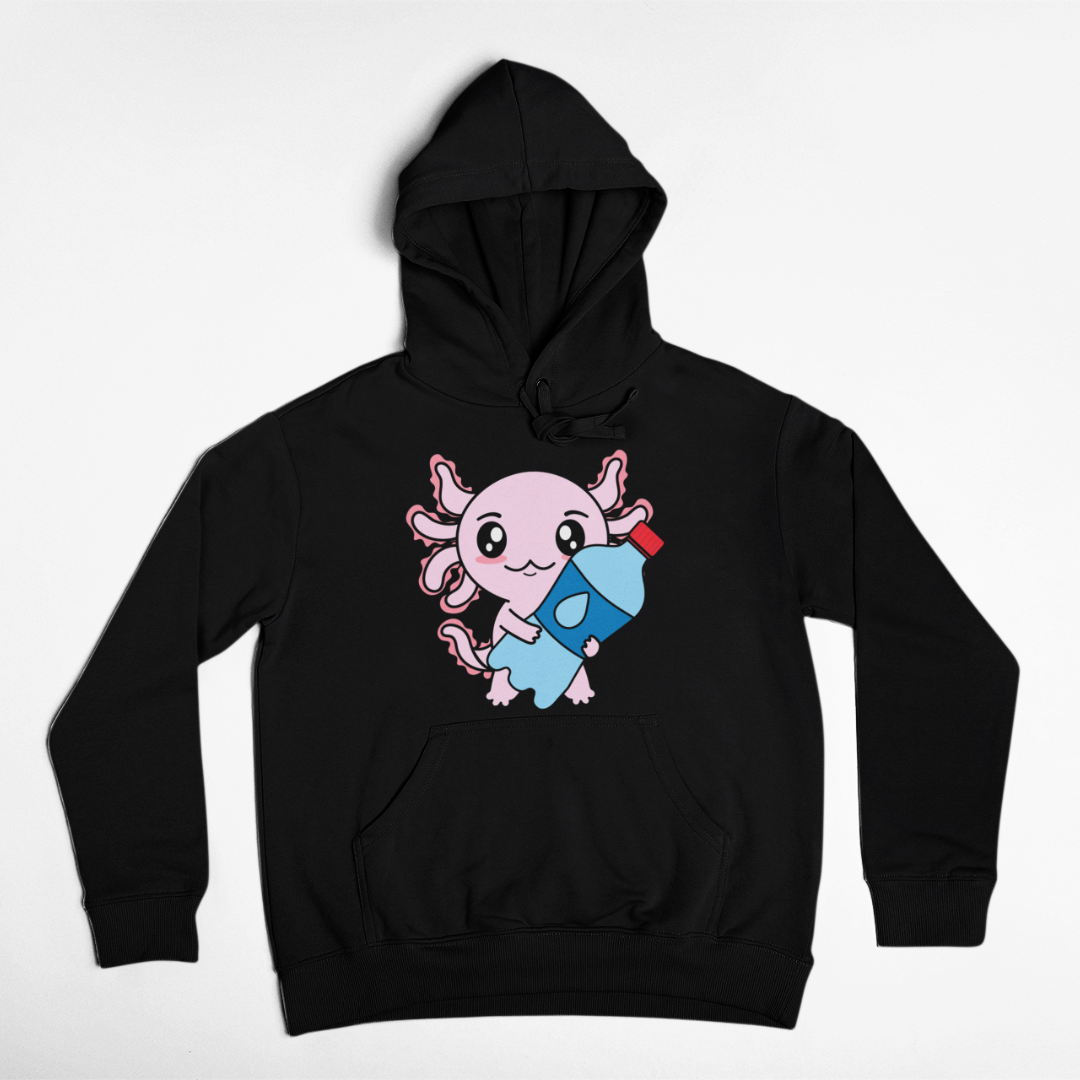 Hoodie Axolotzin Botella Agua Ajolote Unisex