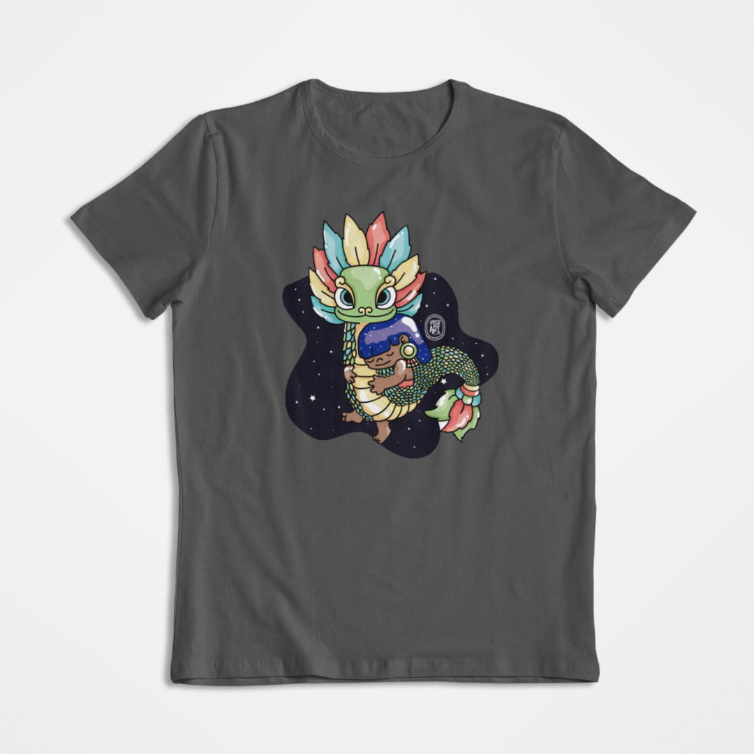 Playera Ajolotito Niña Y Quetzalcoatl Mirari Chan