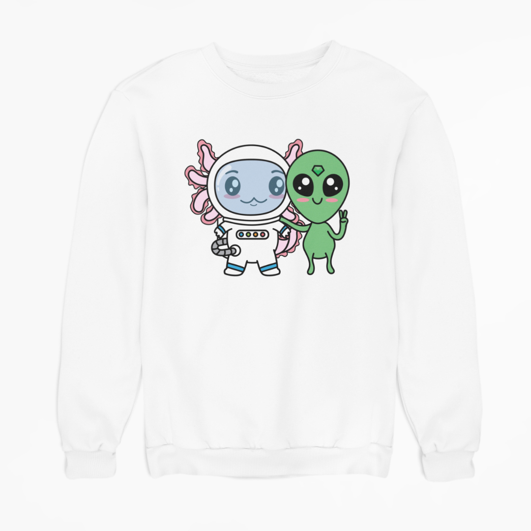 Sudadera Axolotzin Y Marcianito Ajolote Unisex
