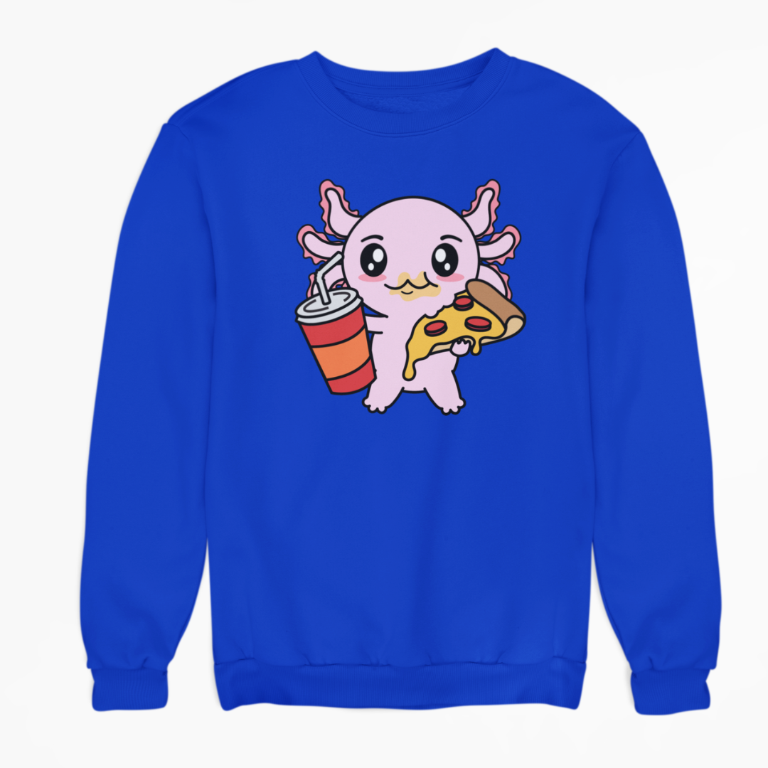 Sudadera Axolotzin Comiendo Pizza Ajolote Unisex