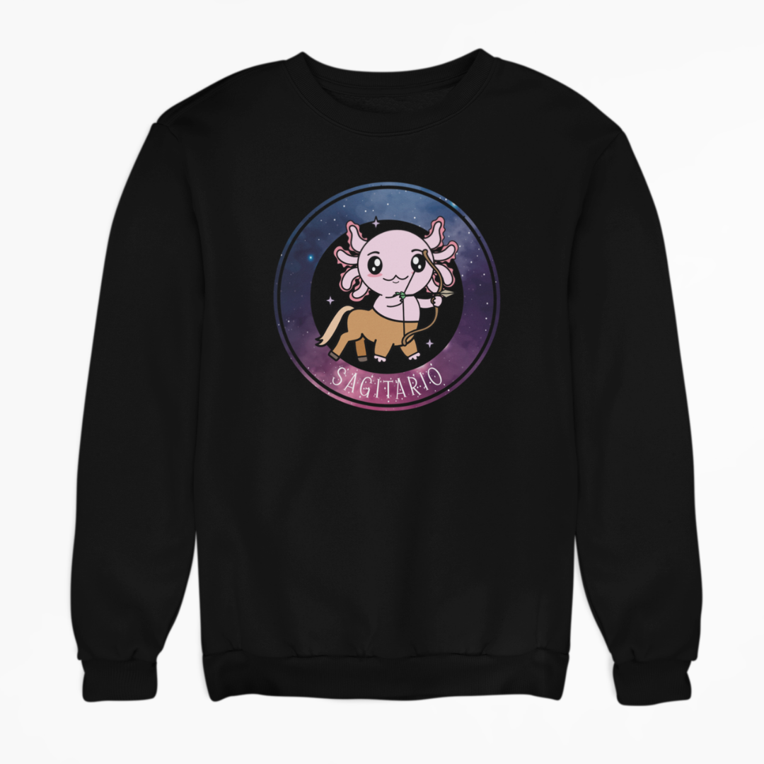 Sudadera Axolotzin Horóscopos Galaxy Sagitario Ajolote Unisex
