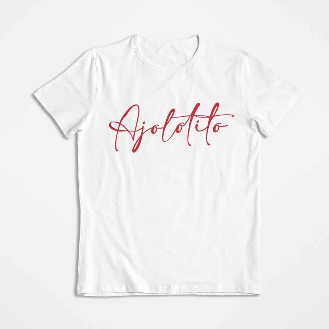 Playera Urbana Letras Cursivas Ajolotito Ajolote