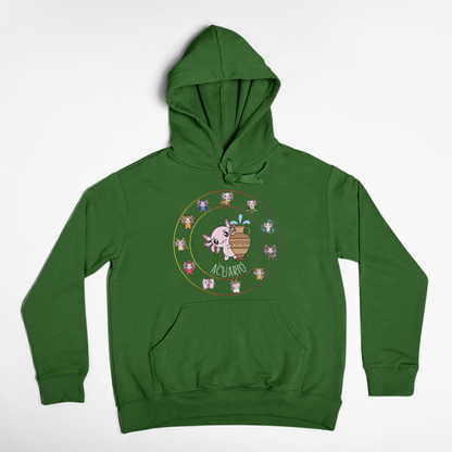 Hoodie Horóscopos Acuario Axolotzin Ajolote Unisex