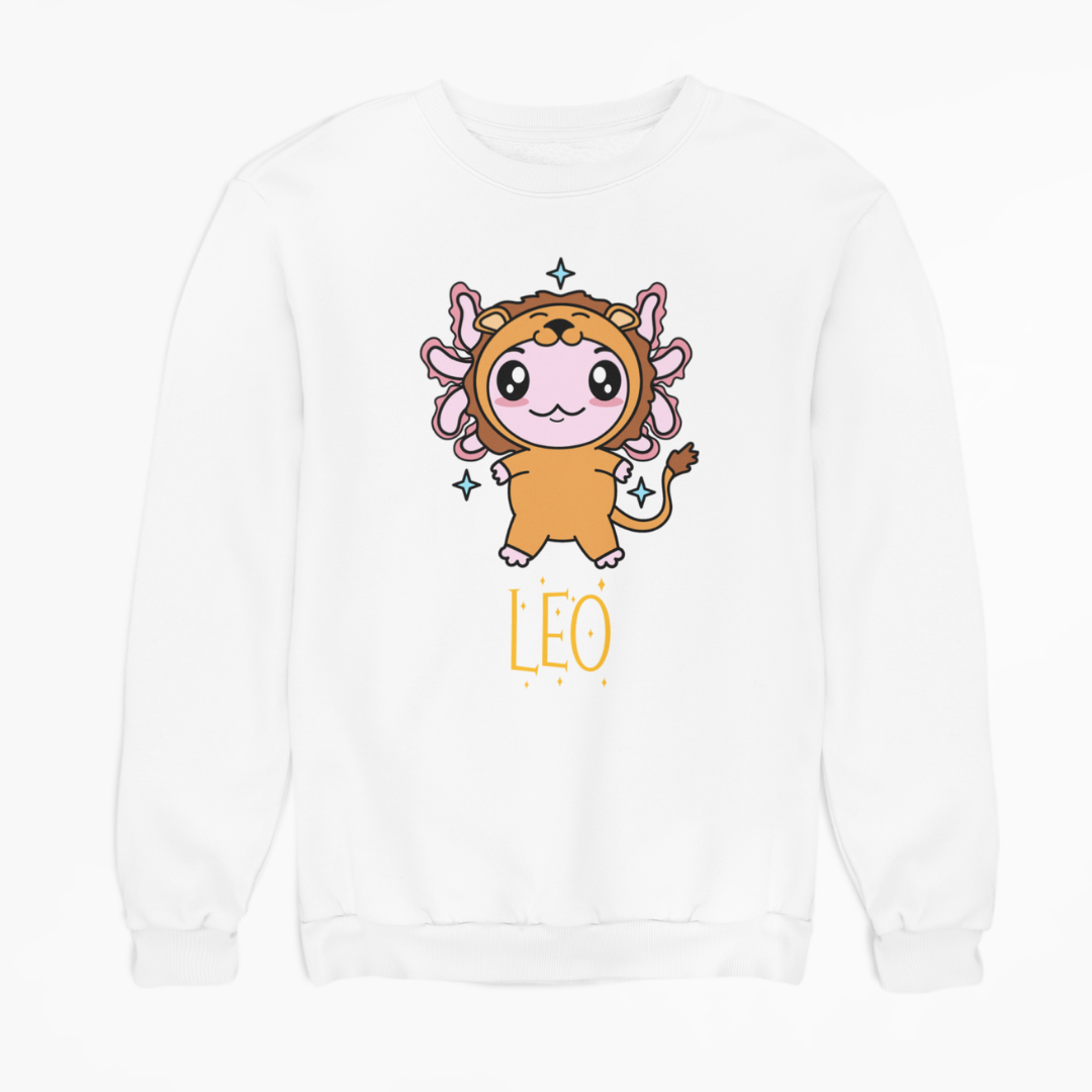 Sudadera Axolotzin Horóscopos Nombre Leo Ajolote Unisex