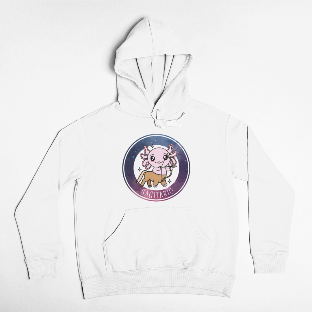 Hoodie Axolotzin Horóscopos Galaxy Sagitario Ajolote Unisex