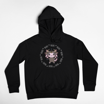 Hoodie Axolotzin Horóscopos Aro Tauro Ajolote Unisex