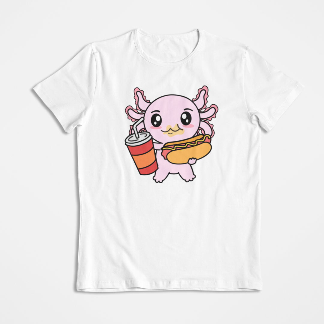 Playera Axolotzin Comiendo Jocho Ajolote