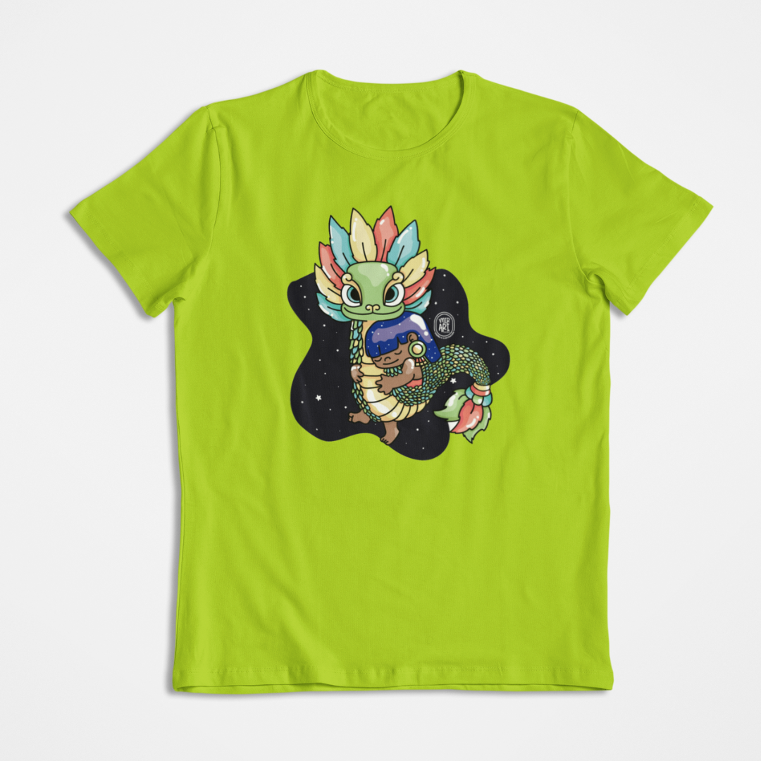 Playera Ajolotito Niña Y Quetzalcoatl Mirari Chan