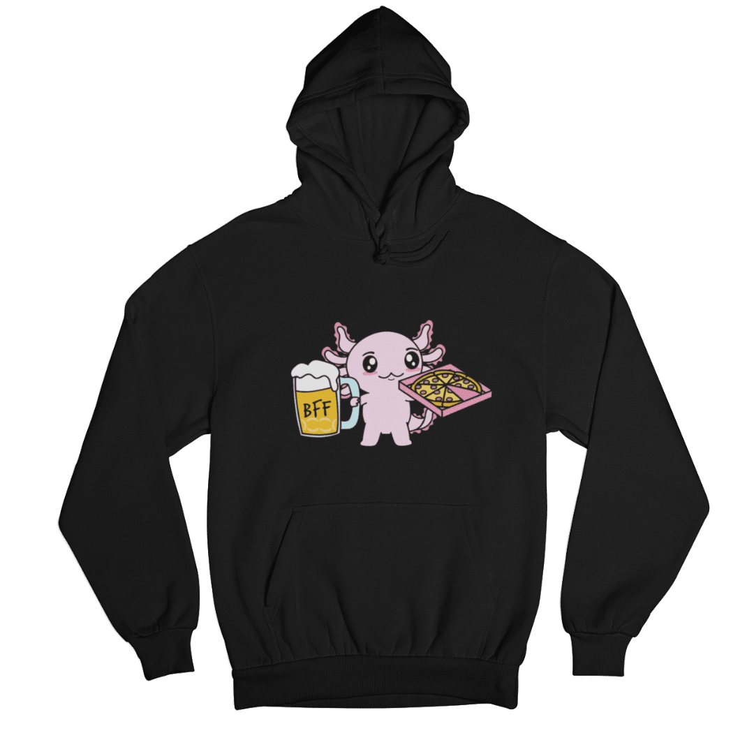 Hoodie Axolotzin Pizza & Cerveza Ajolote Unisex