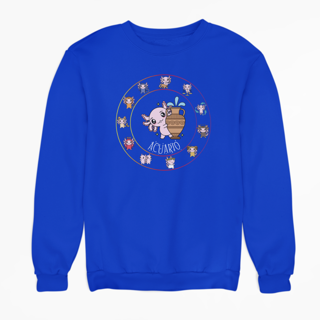 Sudadera Horóscopos Acuario Axolotzin Ajolote Unisex