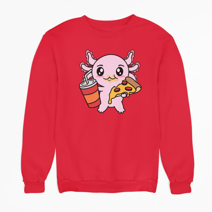 Sudadera Axolotzin Comiendo Pizza Ajolote Unisex