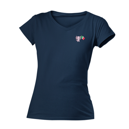 Playera Cuello V Axolotzin Bandera Ajolote