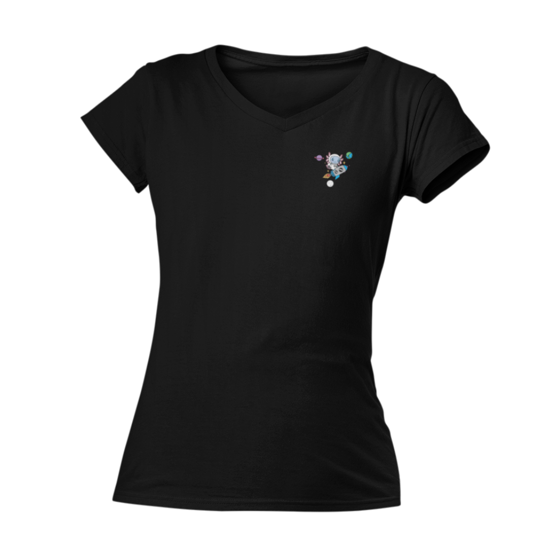 Playera Cuello V Axolotzin Cohete Ajolote