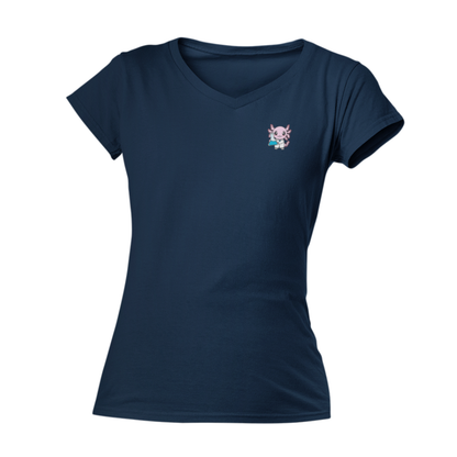 Playera Cuello V Axolotzin Quimico Ajolote Adulto