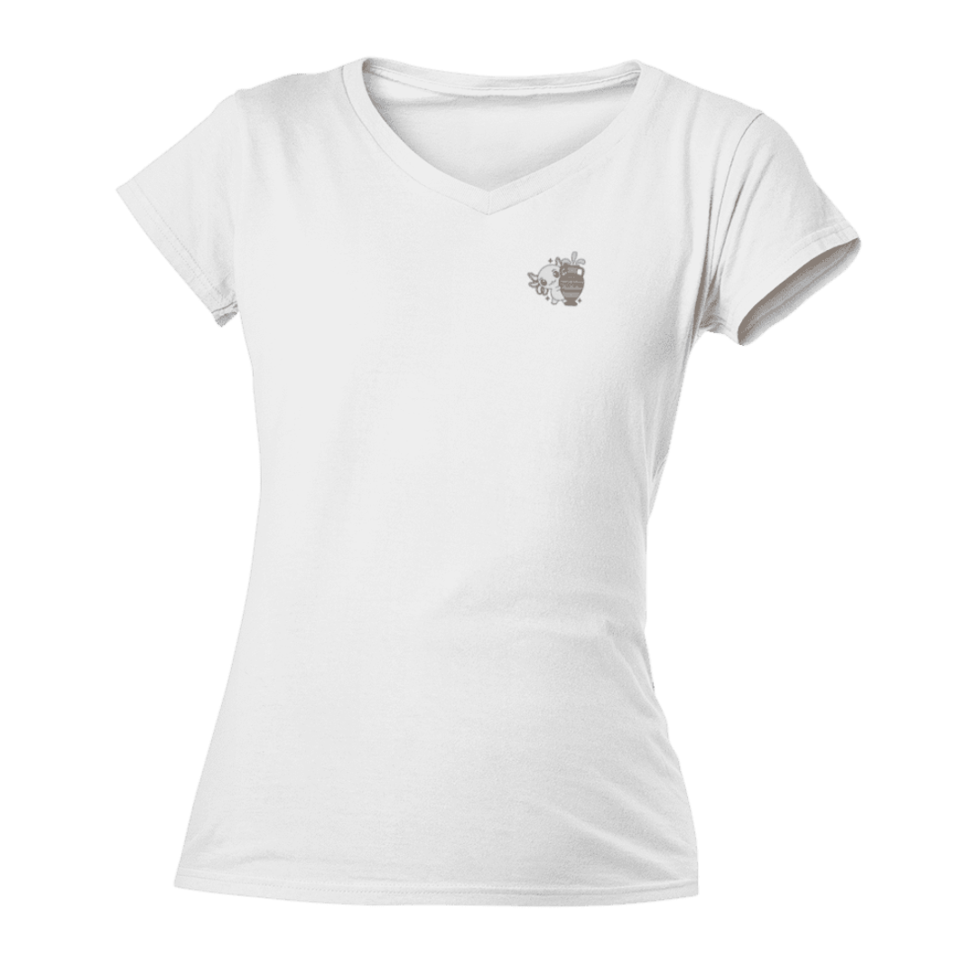 Playera Cuello V Horoscopos Acuario Axolotzin Ajolote Adulto