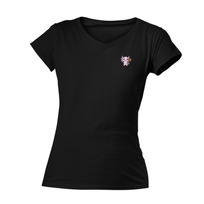 Playera Cuello V Axolotzin Sonrisa Ajolote