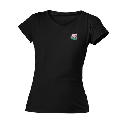 Playera Cuello V Axolotzin Barista Ajolote