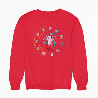 Sudadera Horóscopos Piscis Axolotzin Ajolote Unisex