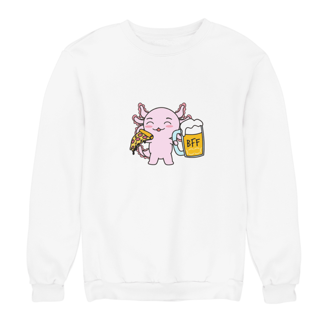 Sudadera Axolotzin Pizza & Cerveza Ajolote Unisex