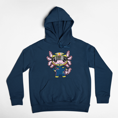 Hoodie Axolotzin Piloto De Carreras Ajolote Unisex