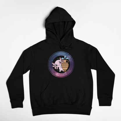 Hoodie Axolotzin Horóscopos Galaxy Acuario Ajolote Unisex