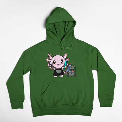 Hoodie Axolotzin Barbero Ajolote Unisex
