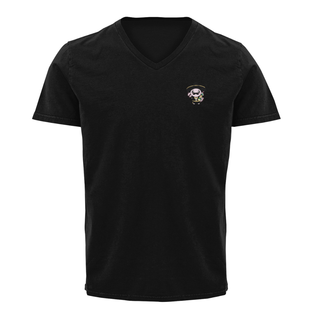 Playera Cuello V Axoloteria El Mariachi Ajolote Adulto
