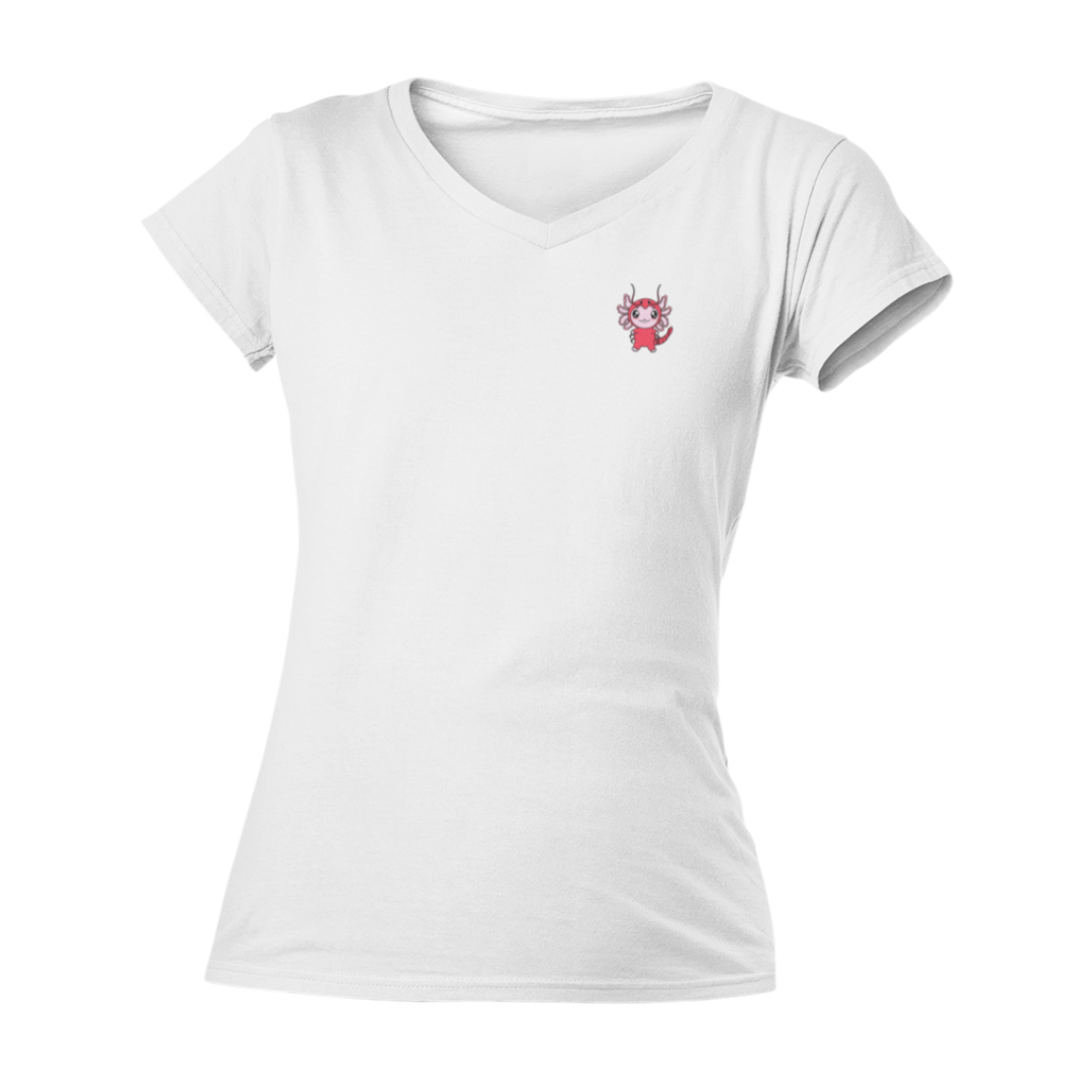 Playera Cuello V Axoloteria El Camaron Ajolote Adulto