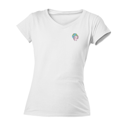 Playera Cuello V Axoloteria El Mundo Ajolote Adulto
