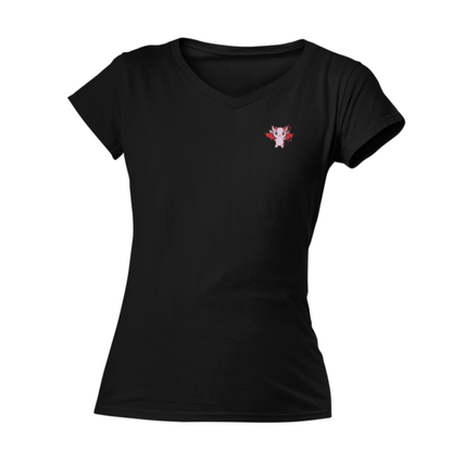 Playera Cuello V Axoloteria El Diablito Ajolote Adulto