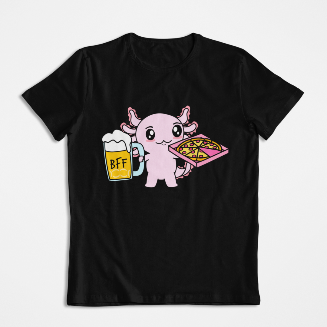 Playera Axolotzin Pizza & Cerveza Ajolote