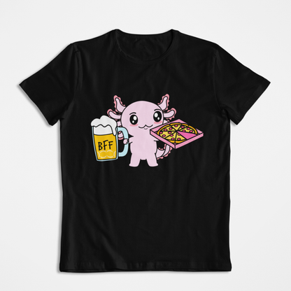 Playera Axolotzin Pizza & Cerveza Ajolote