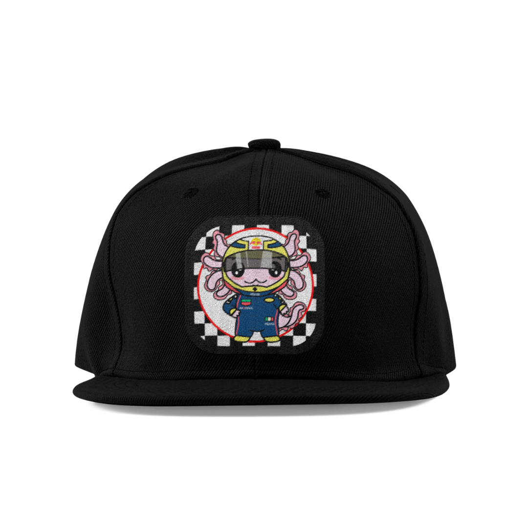 Gorra Unisex Plana Axolotzin Piloto De Carreras