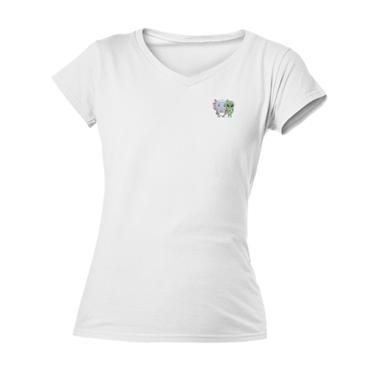 Playera Cuello V Axolotzin Y Marcianito Ajolote