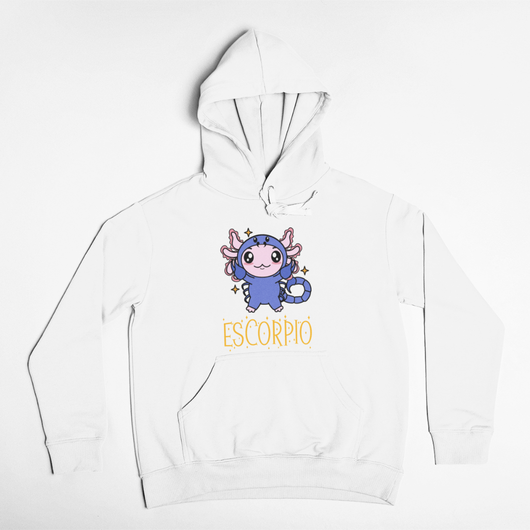 Hoodie Axolotzin Horóscopos Nombre Escorpio Ajolote Unisex